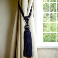 2 x Diamante Tiebacks Navy