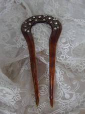 Antique Celluloid hair comb pin Art Deco