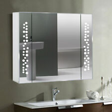 Led Illuminated Bathroom Mirror Cabinet With Shaver Socket Demister Touch Sensor