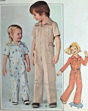 Vintage 1970s Simplicity 8096 Child's Jumpsuit Printed Sewing Pattern Size 6