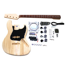 DIY JB Beginner Bass Guitar Kit | Paulownia Body | Laurel Fingerboard | Chrome