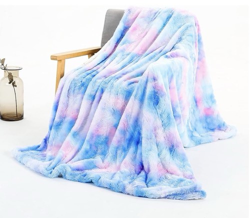Fluffy tie dye throw blanket - fluffy,