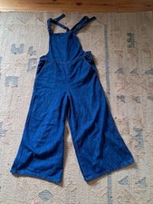 Pull & Bear Soft Blue Denim Dungarees/overalls Crop Size Medium 10-12