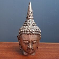 Vintage "Silver" Metal Deity- Buddha Head-Bust 18cm Tall - 323 Grams Brass?