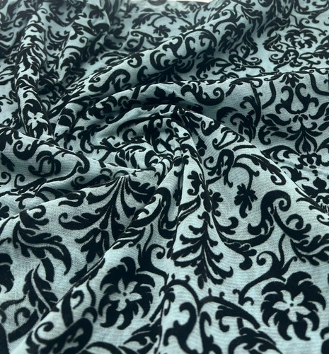 Light blue embossed flocked - light,