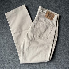 Vintage Levi's 551 Mens W34 L32 Straight Regular Fit Denim White Label Beige