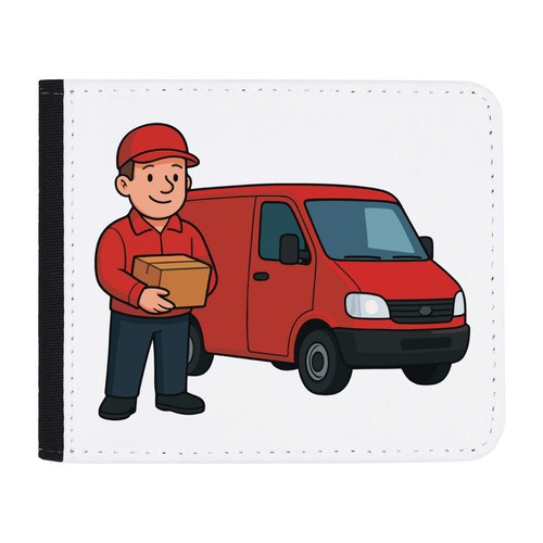 Delivery man van - man, wallet