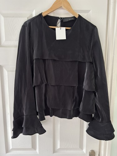 Zara black ruffle blouse bell - blouse,