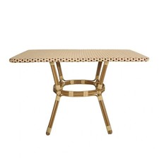 48" x 36" Glass Top Beige and
