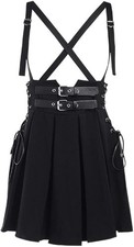 Black Pleated Skirt with braces