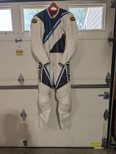 Vanson blue white motorcycle - vanson, blue/white