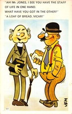 SAPPHIRE COMIC POSTCARD VICAR