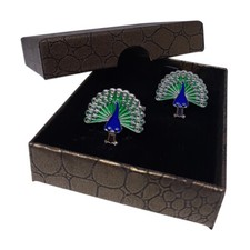 Peacock Cufflinks, Bird Novelty Cuff links in Gift Box  95
