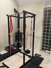 GYM MASTER Power Cage Squat Rack Bench Press Weight Lifting Multi Pull Up Bar