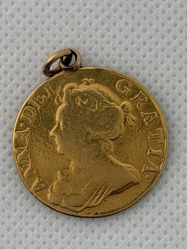 Queen anne 1707 gold guinea - anne,
