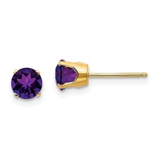 14k 5mm Round Amethyst