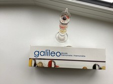 28cm Tall Free Standing Galileo Thermometer with 5 floating glass globes