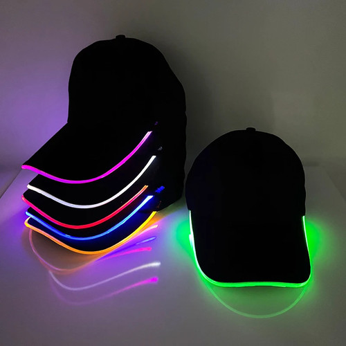Led fiber optic hat adult - fiber,