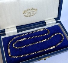 Antique Victorian 9ct Gold Belcher Necklace / Barrel Clasp Fancy Ladies Chain ?