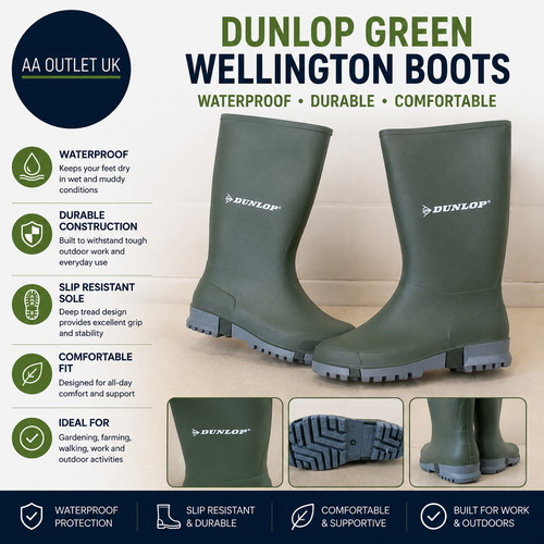 Dunlop green wellington - green,