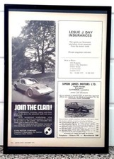 Framed original Classic Car Ad
