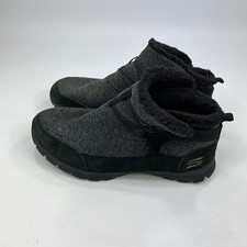 Skechers Women's Ankle Boots Black UK 6 Faux Fur Lined Memory Foam Slip On