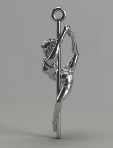 Sterling silver pole dance - silver,