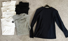 9 x Next, Grey, White, Black & Blue, Cotton, Long Sleeve T-Shirts, Age 13