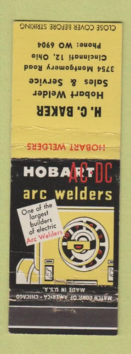 Matchbook cover hobart - cover,
