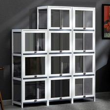 3-Tier Acrylic Display & Storage Rack -Clear Showcase Cabinet for Model Toys