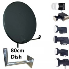 High Gain 80cm Satellite Dish Bracket mount LNB single twin quad quattro octo