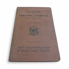 Philips’ Map of Greater Liverpool With Index Philip, Son & Nephew Vintage Map