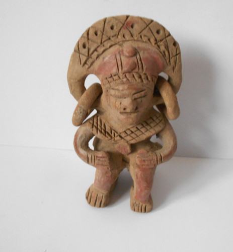 Clay pottery terracotta seated - pottery,