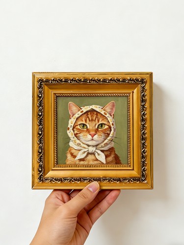 Ginger tabby cat seashell - cat,