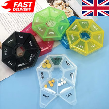 Daily Pill Box 7 Day Week Weekly Organiser Storage Medicine Tablet Dispenser UK
