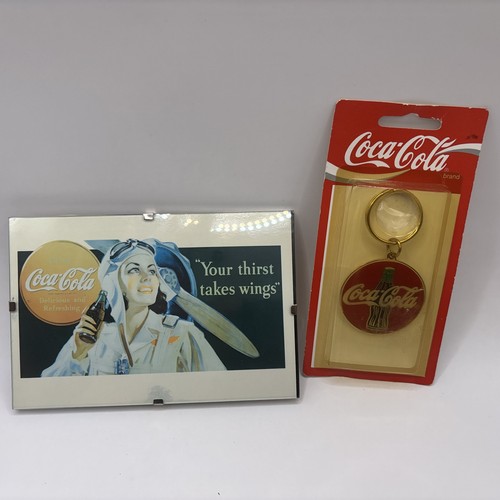Coca cola keyring and postcard - coca,