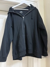 Hollister Zip Up Black Hoodie