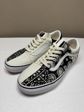 Vans Old Skool Shoes Mens Size 8.5 Bandana Paisley Skate Canvas Sneakers Black W