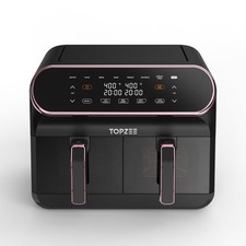 8L Large Air Fryer, Dual Basket Airfryer with Easy View Windows, 2