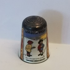 Vintage Sterling Silver Enameled Thimble Advertising Shredded Wheat