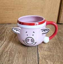 M&S Percy Pig 3D Pink Christmas Mug Marks & Spencer Coffee Cup