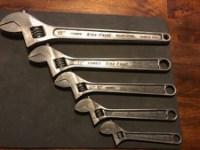5 Pc. Blue Point Snap On Tools 6, 8, 10, 12, 15" Adjustable Crescent Wrench Set