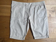 Cotton Traders Ladies Pull On Cropped Trousers Size 24 BNWT Beige RRP £32