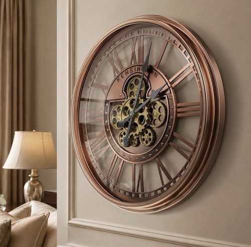 Moving gears wall clock - moving, 53.5cm
