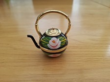 Miniature Painted Metal Teapot