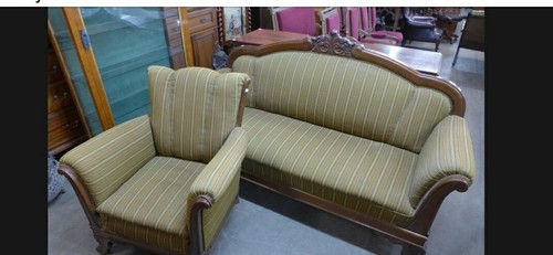 Beidermeier sofa and armchair - beidermeier,