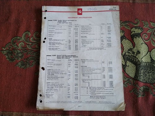 Lucas service parts list - service, 1968