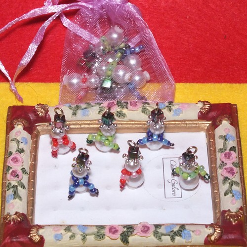 Snowman beaded scarf - 6,