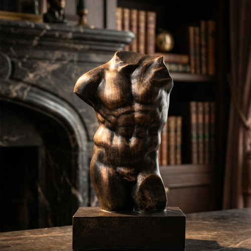 Male torso bronze - male, sculpture