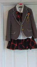 Cutie Ribbon Girls Plaid Dress